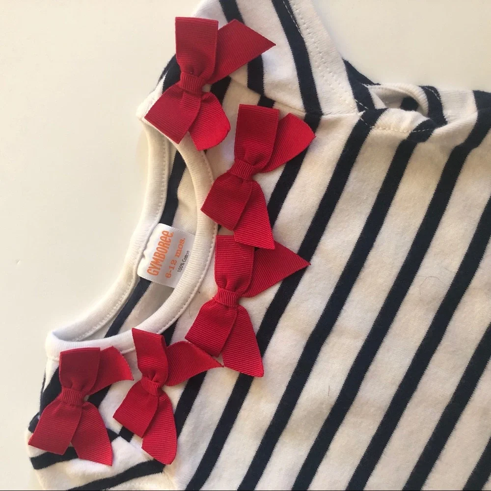 Gymboree Striped Bow Collar Tee
